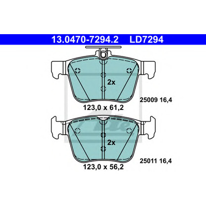 Photo Brake Pad Set, disc brake ATE 13047072942