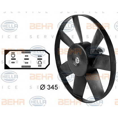 Photo Ventilateur, refroidissement du moteur BEHR HELLA SERVICE 8EW009144451