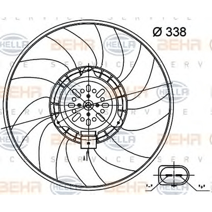 Photo Fan, radiator BEHR HELLA SERVICE 8EW351000481