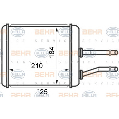 Foto Scambiatore calore, Riscaldamento abitacolo BEHR HELLA SERVICE 8FH351024421