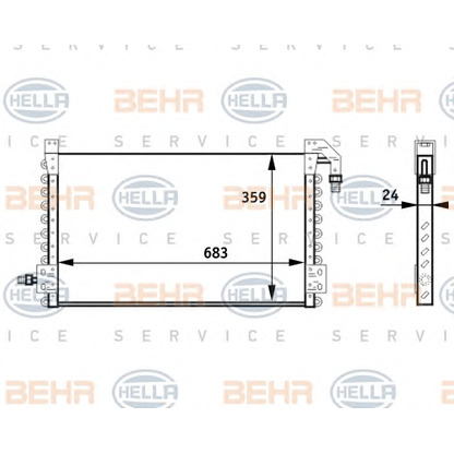 Photo Condenser, air conditioning BEHR HELLA SERVICE 8FC351024471