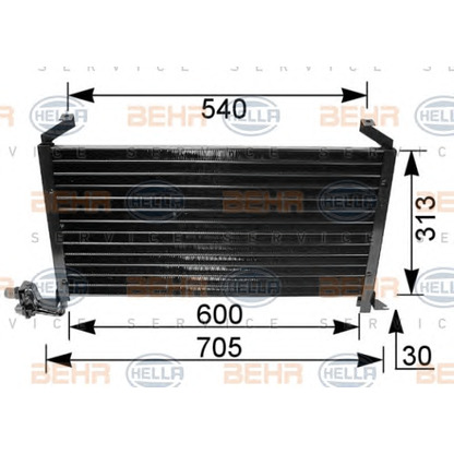 Photo Condenser, air conditioning BEHR HELLA SERVICE 8FC351035501