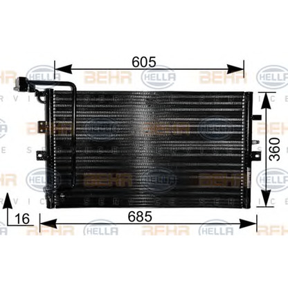 Photo Condenser, air conditioning BEHR HELLA SERVICE 8FC351036571