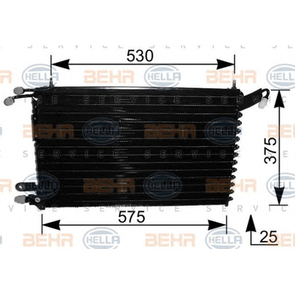 Photo Condenser, air conditioning BEHR HELLA SERVICE 8FC351037411