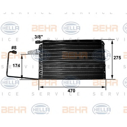 Foto Condensador, aire acondicionado BEHR HELLA SERVICE 8FC351038401