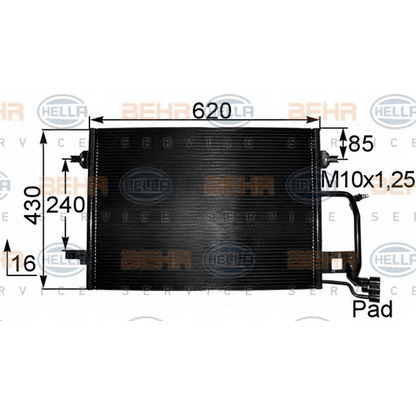 Foto Condensatore, Climatizzatore BEHR HELLA SERVICE 8FC351038421