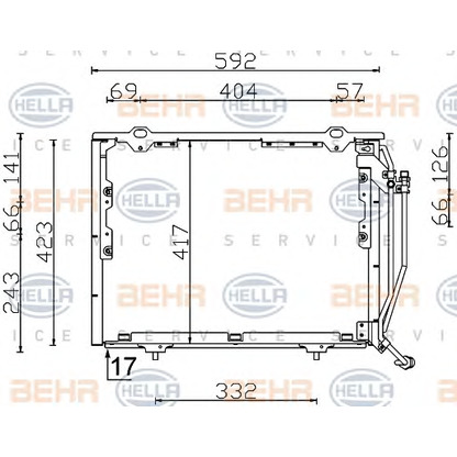 Фото Конденсатор, кондиционер BEHR HELLA SERVICE 8FC351038454