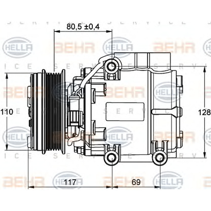 Фото Компрессор, кондиционер BEHR HELLA SERVICE 8FK351109201