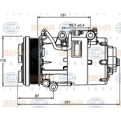 Photo Compressor, air conditioning BEHR HELLA SERVICE 8FK351113481