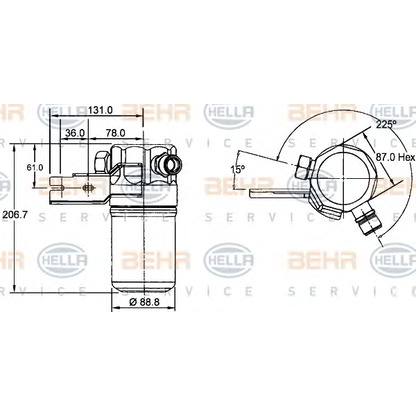 Photo Dryer, air conditioning BEHR HELLA SERVICE 8FT351192391