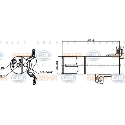 Foto Filtro deshidratante, aire acondicionado BEHR HELLA SERVICE 8FT351193251