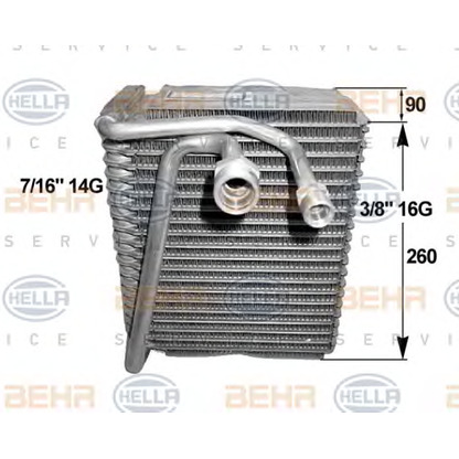 Foto Evaporador, aire acondicionado BEHR HELLA SERVICE 8FV351211091