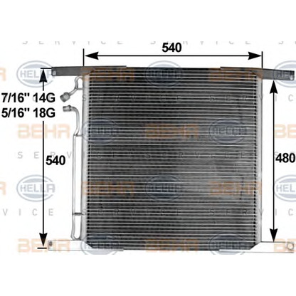 Photo Condenser, air conditioning BEHR HELLA SERVICE 8FC351300231