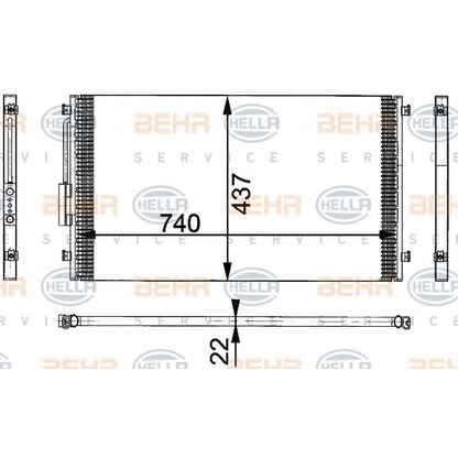 Foto Condensador, aire acondicionado BEHR HELLA SERVICE 8FC351301141