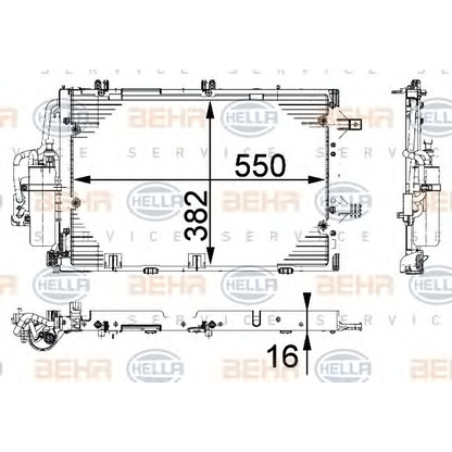 Foto Condensador, aire acondicionado BEHR HELLA SERVICE 8FC351301191