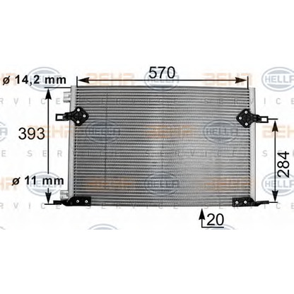 Фото Конденсатор, кондиционер BEHR HELLA SERVICE 8FC351301261