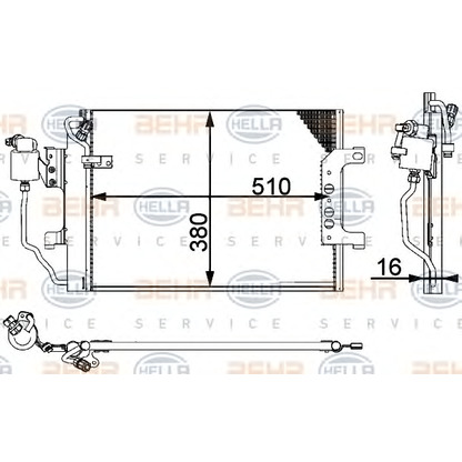 Foto Condensador, aire acondicionado BEHR HELLA SERVICE 8FC351301361