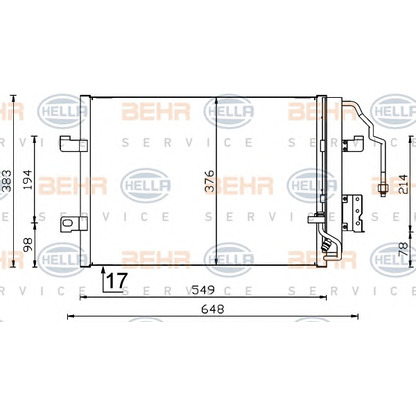 Фото Конденсатор, кондиционер BEHR HELLA SERVICE 8FC351301364