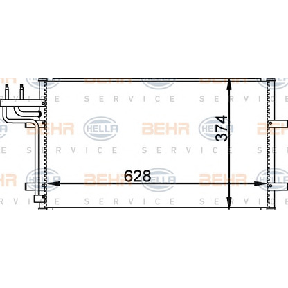 Photo Condenser, air conditioning BEHR HELLA SERVICE 8FC351301731