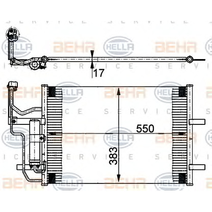 Foto Condensador, aire acondicionado BEHR HELLA SERVICE 8FC351302211