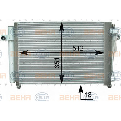 Photo Condenser, air conditioning BEHR HELLA SERVICE 8FC351302281