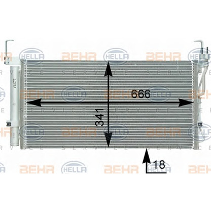 Photo Condenser, air conditioning BEHR HELLA SERVICE 8FC351302331