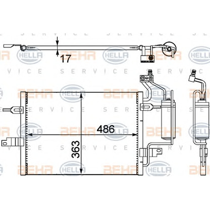 Фото Конденсатор, кондиционер BEHR HELLA SERVICE 8FC351302481