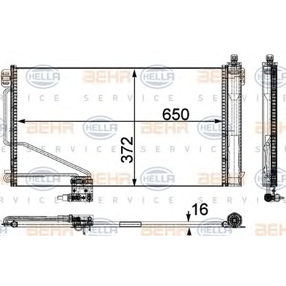 Фото Конденсатор, кондиционер BEHR HELLA SERVICE 8FC351303391