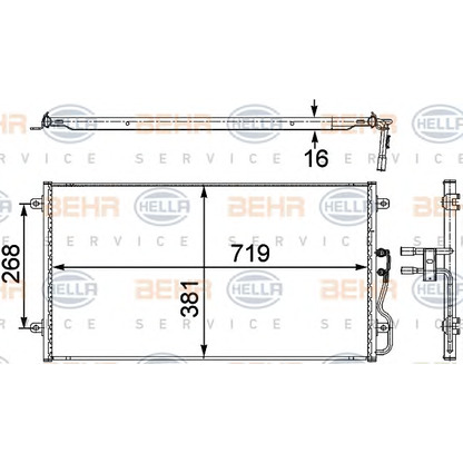 Foto Condensador, aire acondicionado BEHR HELLA SERVICE 8FC351303701