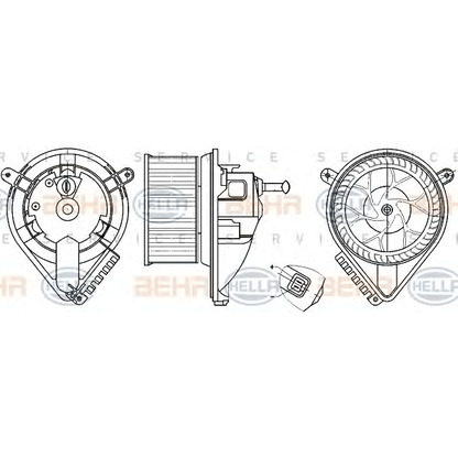 Фото Вентилятор салона BEHR HELLA SERVICE 8EW351304021