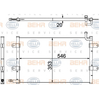 Фото Конденсатор, кондиционер BEHR HELLA SERVICE 8FC351304321