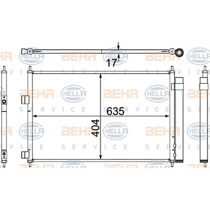 Фото Конденсатор, кондиционер BEHR HELLA SERVICE 8FC351304341