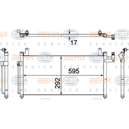 Photo Condenser, air conditioning BEHR HELLA SERVICE 8FC351304361