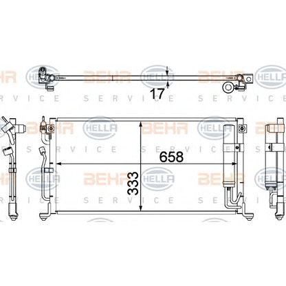 Photo Condenser, air conditioning BEHR HELLA SERVICE 8FC351304441