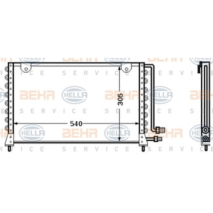 Photo Condenser, air conditioning BEHR HELLA SERVICE 8FC351306091