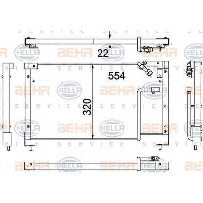 Photo Condenser, air conditioning BEHR HELLA SERVICE 8FC351306131