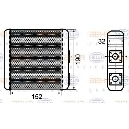 Foto Scambiatore calore, Riscaldamento abitacolo BEHR HELLA SERVICE 8FH351308441