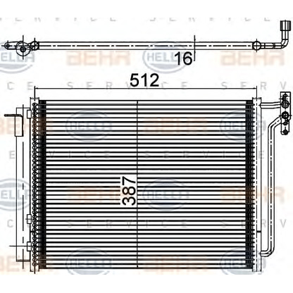 Photo Condenser, air conditioning BEHR HELLA SERVICE 8FC351309541