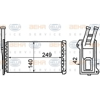 Foto Scambiatore calore, Riscaldamento abitacolo BEHR HELLA SERVICE 8FH351311081