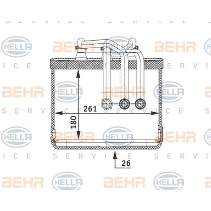 Photo Heat Exchanger, interior heating BEHR HELLA SERVICE 8FH351311211