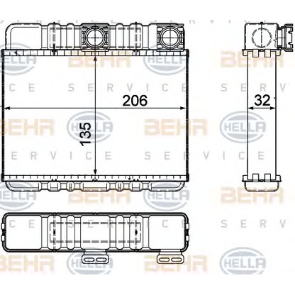 Foto Wärmetauscher, Innenraumheizung BEHR HELLA SERVICE 8FH351311331