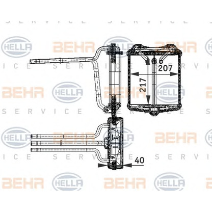 Фото Теплообменник, отопление салона BEHR HELLA SERVICE 8FH351311601