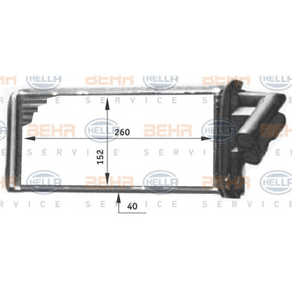 Photo Heat Exchanger, interior heating BEHR HELLA SERVICE 8FH351311711