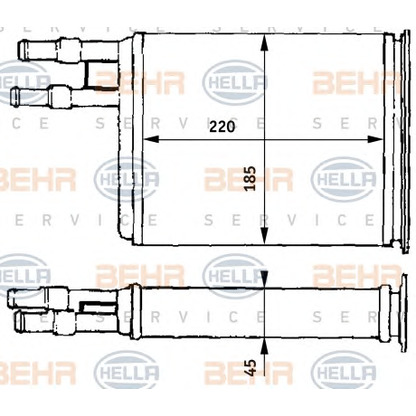 Photo Heat Exchanger, interior heating BEHR HELLA SERVICE 8FH351313171