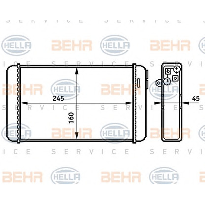 Photo Heat Exchanger, interior heating BEHR HELLA SERVICE 8FH351313281