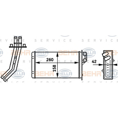 Фото Теплообменник, отопление салона BEHR HELLA SERVICE 8FH351313311