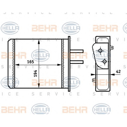 Foto Scambiatore calore, Riscaldamento abitacolo BEHR HELLA SERVICE 8FH351313351