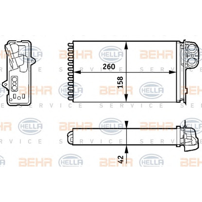 Foto Scambiatore calore, Riscaldamento abitacolo BEHR HELLA SERVICE 8FH351313421