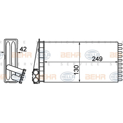 Foto Wärmetauscher, Innenraumheizung BEHR HELLA SERVICE 8FH351315461