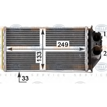 Photo Heat Exchanger, interior heating BEHR HELLA SERVICE 8FH351315471